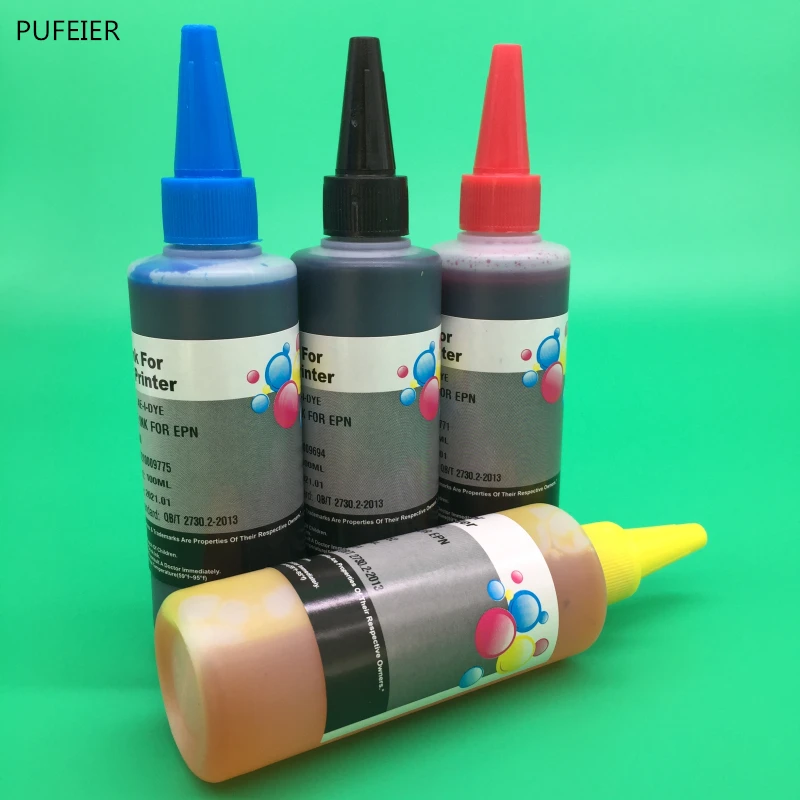 

4 Bottles x 100ML Universal Dye Based Ink For Brother 4 Color Desktop Inkjet Printer BK C M Y High Quality