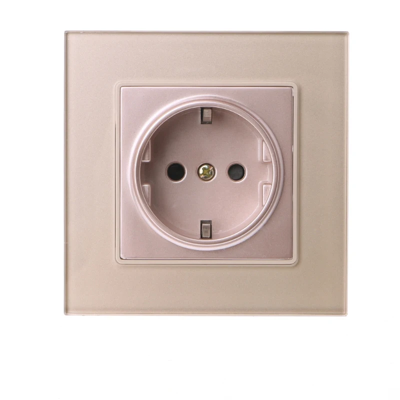 16A EU Standard 86 Type Wall Power Socket Glass Charger Adapter Panel 110V-250V L15