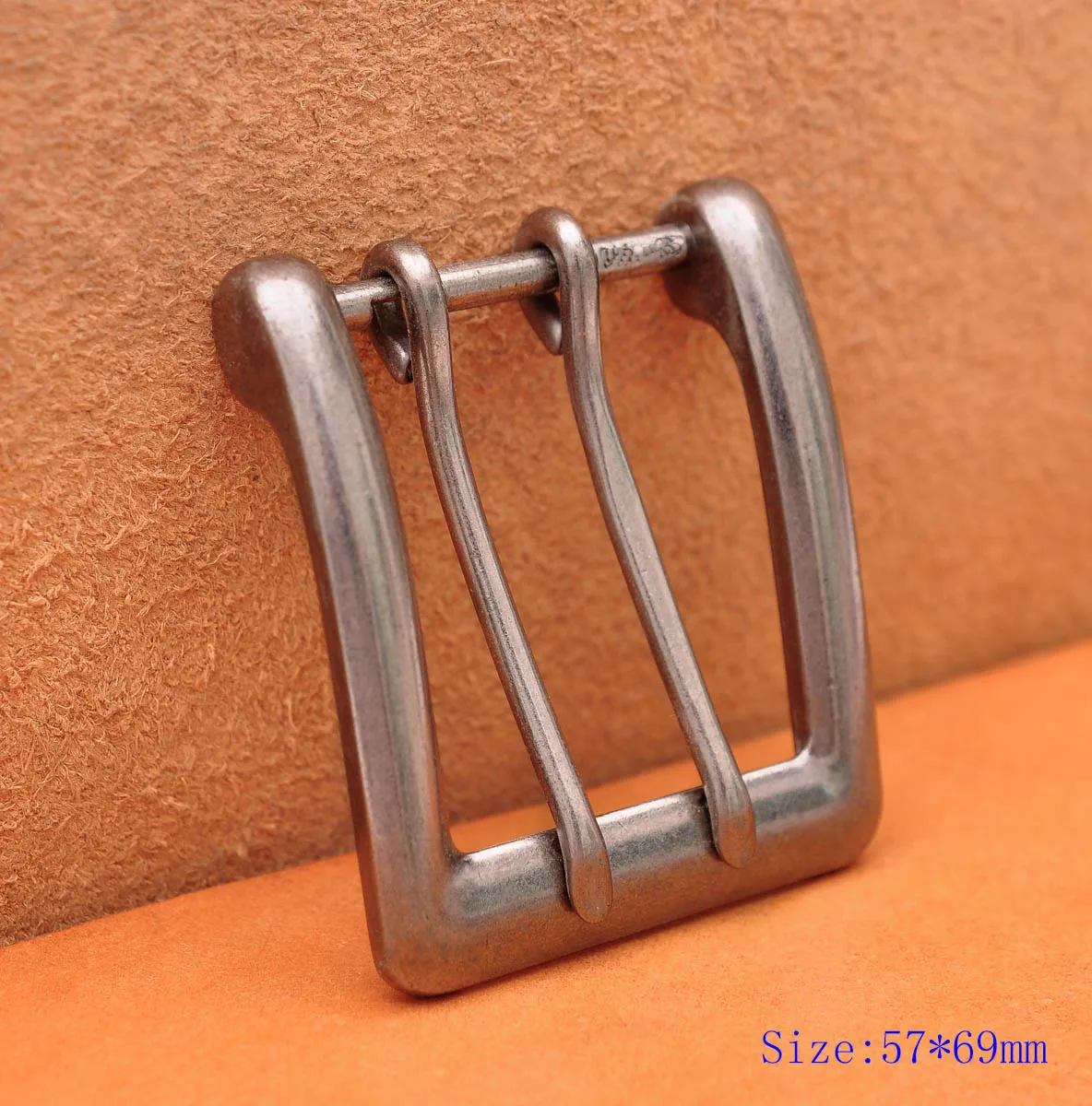 

69*57MM (INNER 40 MM)Heavy Solid Silver Double Tongue Pin Prong Men Belt Buckle Fits 40MM Belt Straps