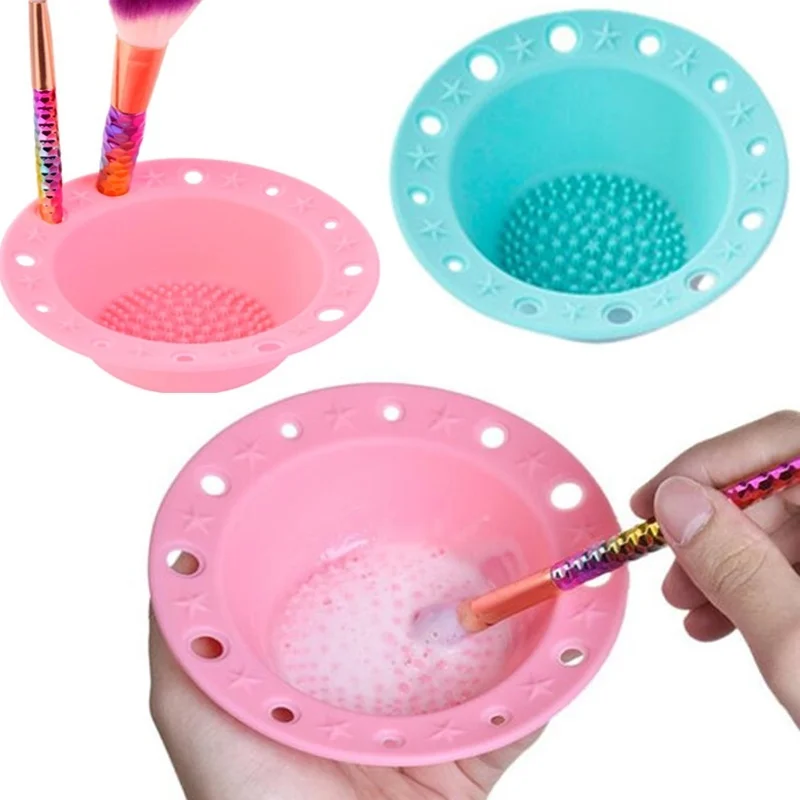 

1 Piece Silicone Brush Cleaner Washing Tools Cosmetics Makeup Brush Holder Scrubber Hook Cleansing Pad accesorios