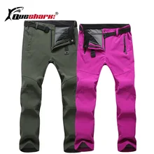 Для мужчин и женщин Windstopper Softshell Походные штаны Зимние теплые флисовые лыжные брюки спортивные альпинистские длинные штаны