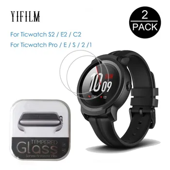 

2Pcs For Tic Watch S2 E2 C2 C2+ plus 1 2 E Pro S Tempered Glass 9H 2.5D Screen Protector Film For Ticwatch S2 2nd E Smart Watch
