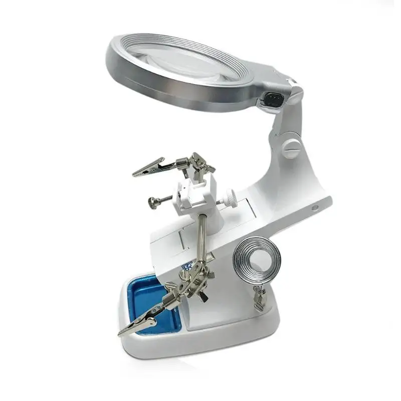 

Multi-functional Welding Magnifier Lamp 3X/4.5X Magnifying Glass Clip Holder Clamp Helping Hand Soldering Repair Tool