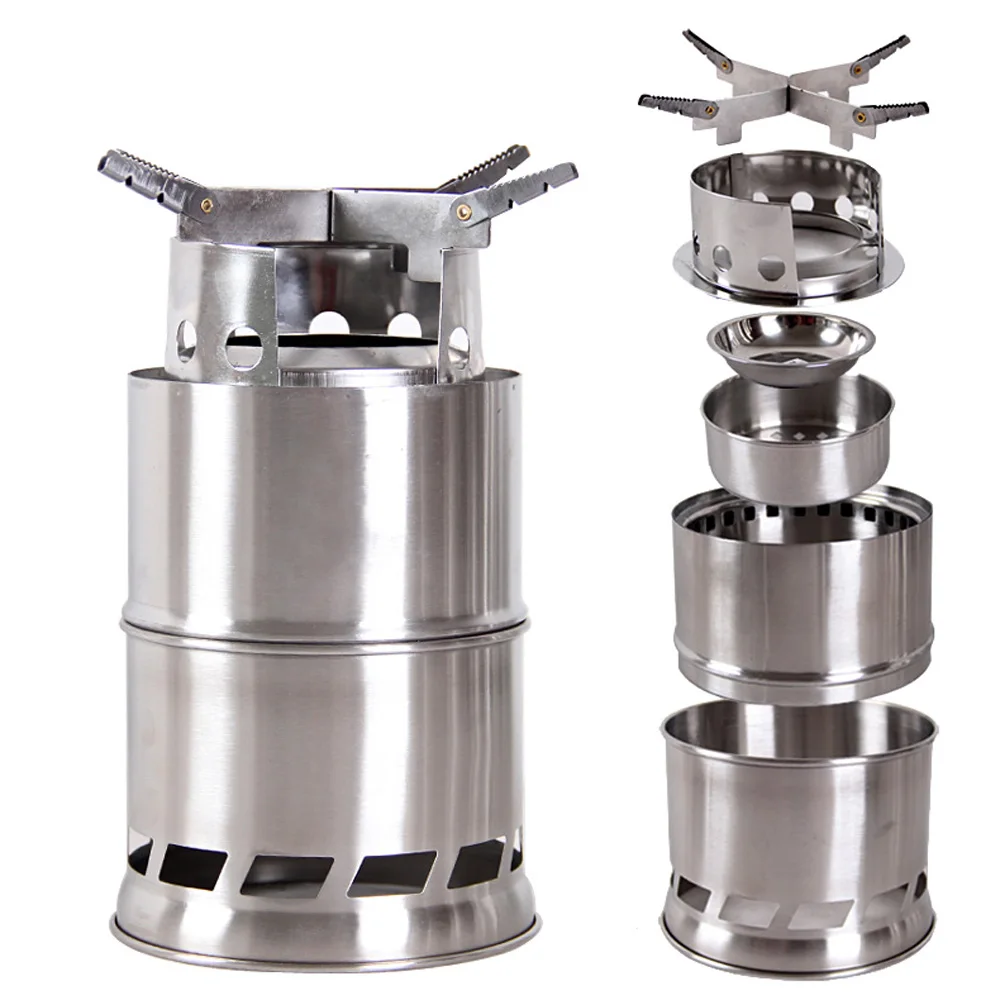 

Lixada Camping Stove Portable Stainless Steel Wood Stove Camping Equipment Multifuel Stove For Outdoor Camping Hiking Picnic BBQ