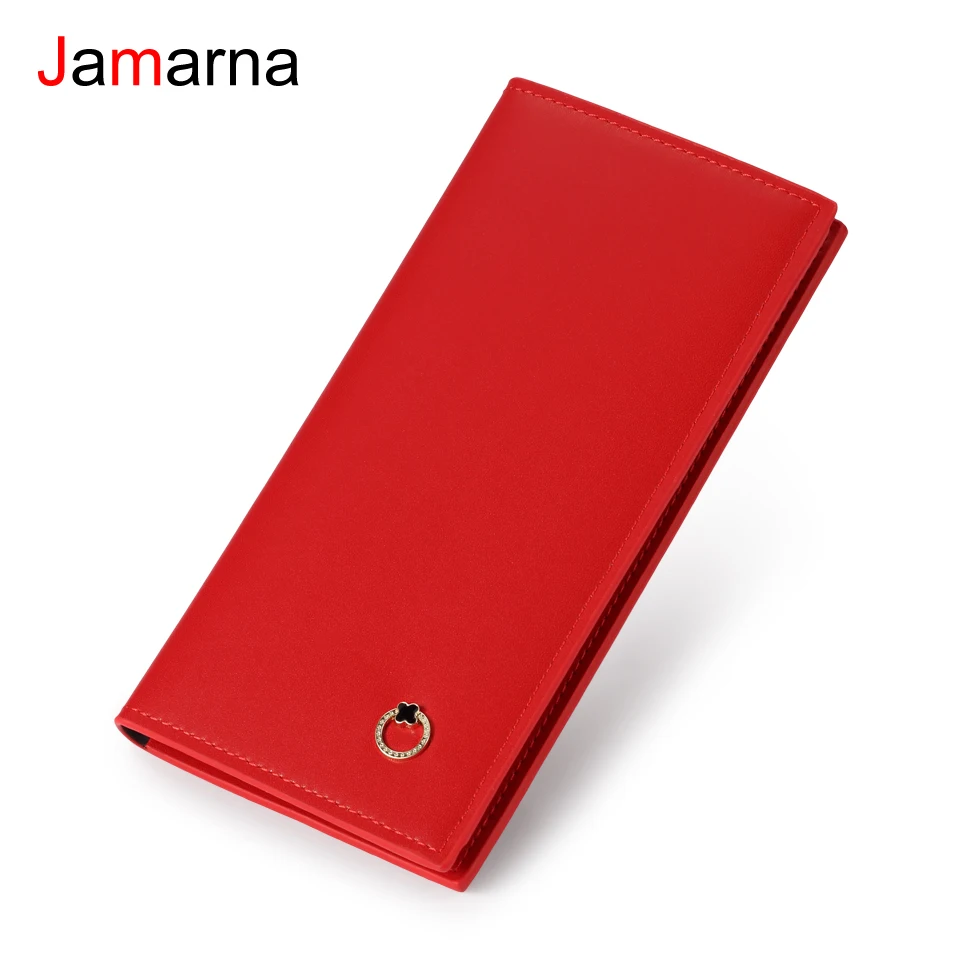 

Jamarna Wallet Female Long Clutch Women Wallet Purse Red Magnetic Closure PU Card Holder Wallet Female New Arrival Zipper