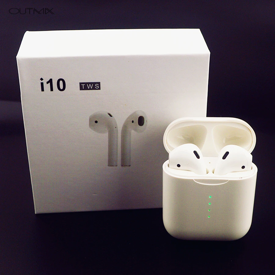 

OUTMIX Bluetooth Earphones i10 tws Wireless Headphone Mini Double Earbuds with Charging Box Mic for Samsung Xiaomi Iphone