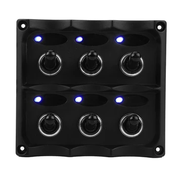 

Window Switch Panel Waterproof 12V-24V Car Boat Marine 6 Gang Toggle Switch Panel Fuse+LED Light Car Accessories