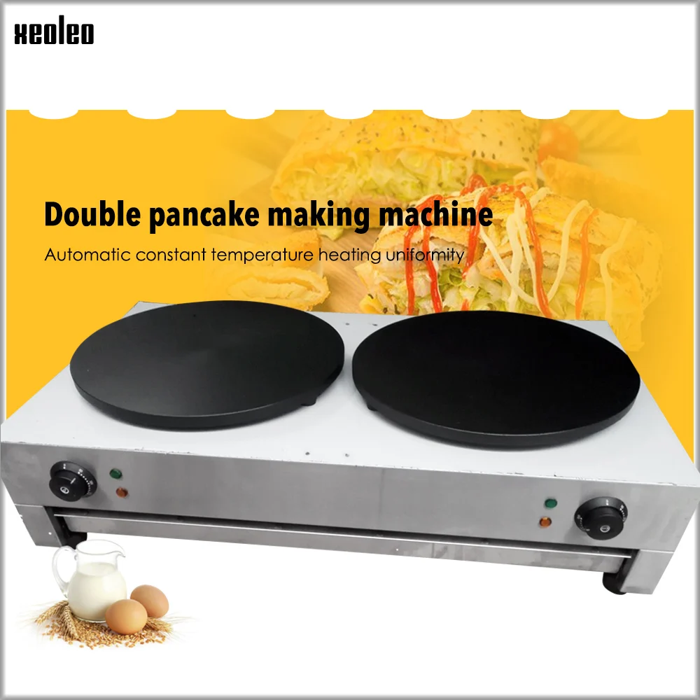 XEOLEO Electric Crepe Maker Commercial stainless steel Double pancake
