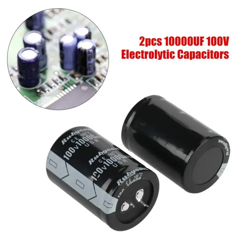 

Hot 2pcs 10000uF 100V Electrolytic Capacitor 105 Degrees 35X50mm