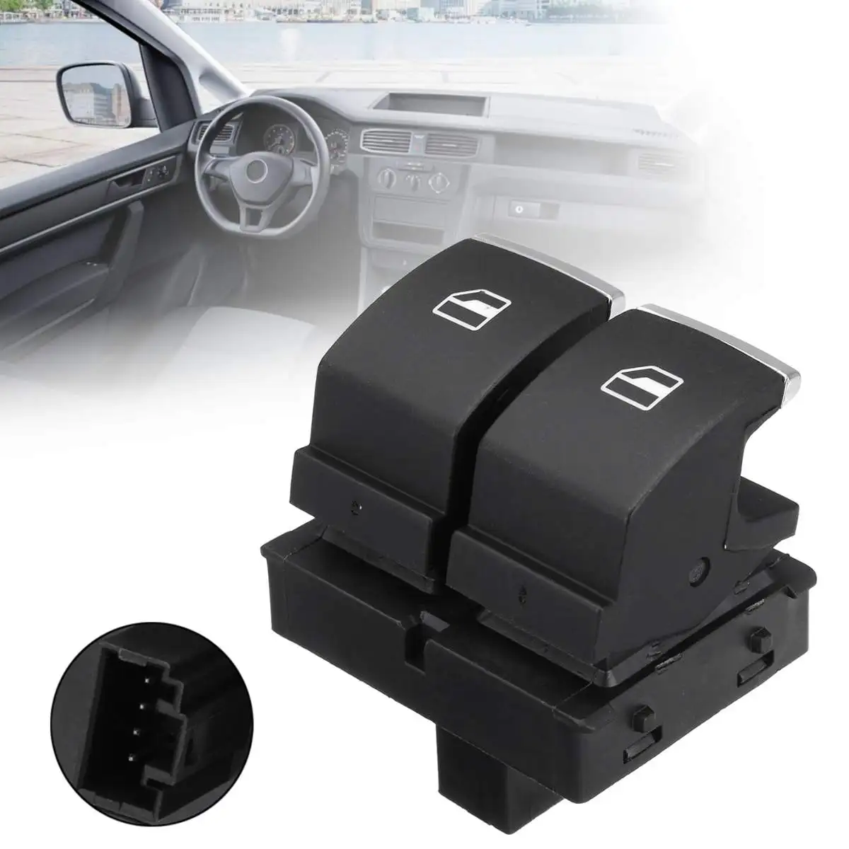 #5K3959857 4 Pins ABS Front Driver Side Electric Power Window Switch For VW Caddy Touran Golf EOS 2009 2010 2011 2012 2013 2014 |