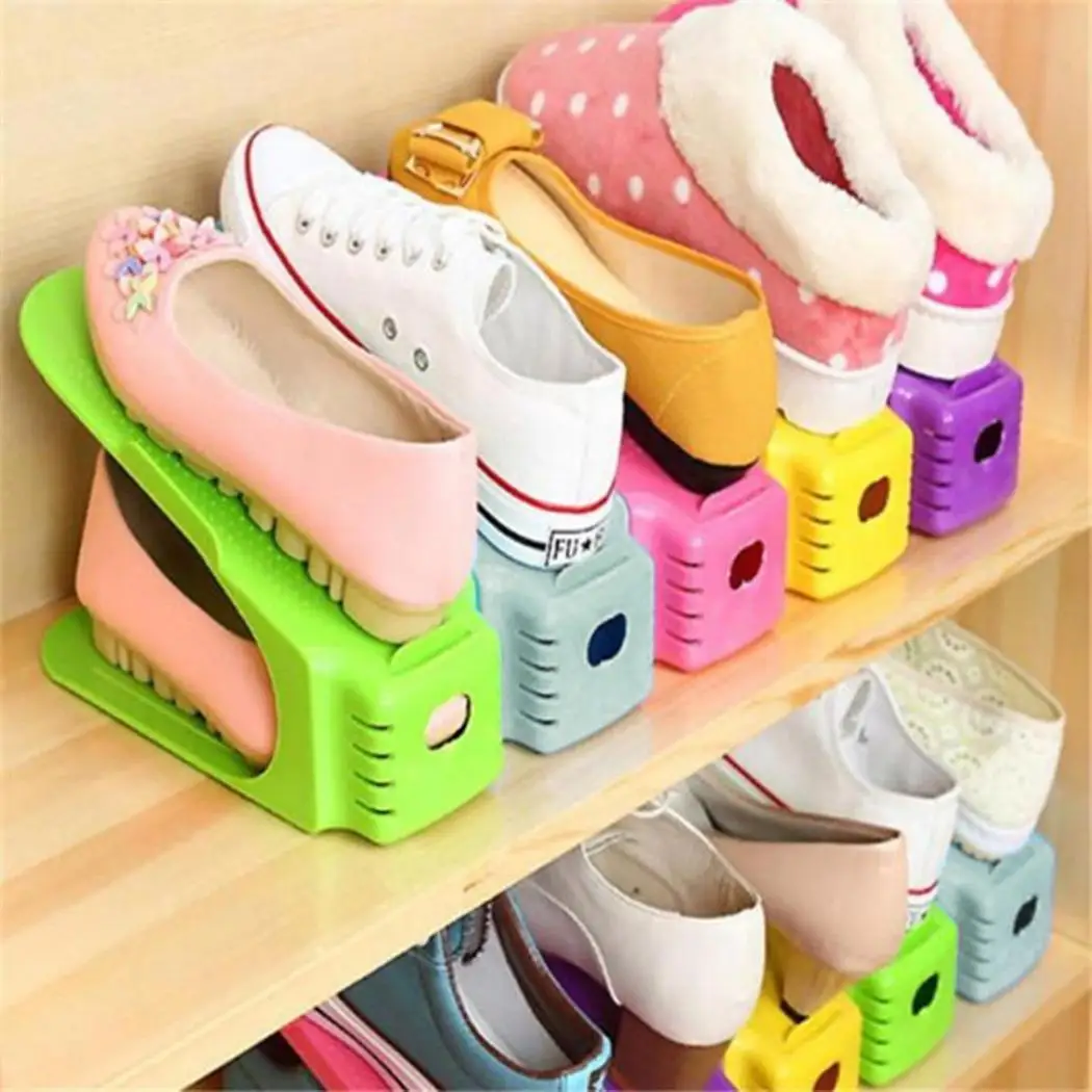 

Multi-color 2-Layered Display Shoes Rack Organizer Space-Saving Storage Rack