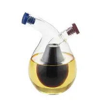 Кухня ароматизаторы 2-в-1 круглая для оливкового масла дозатор уксуса прозрачная стеклянная бутылка