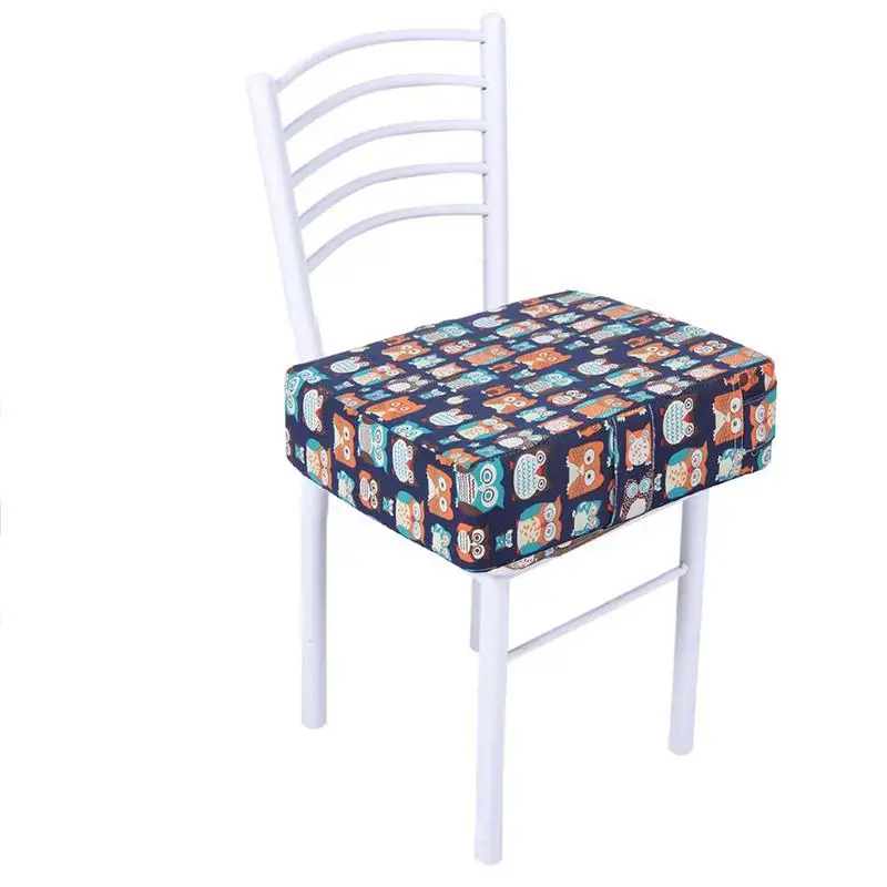 Детская подушка для сидения, обеденный стул, увеличенная регулируемая съемная губчатая льняная подушка высокой плотности для ребенка, студента