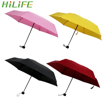 

HILIFE Small Five fold umbrella Anti-UV Folding Umbrella Fashion Waterproof Ultralight Travel Umbrellas Mini Pocket Parasol