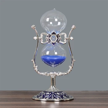 

European Hourglass Timer Living Room Adornment Creative Valentine's Day Time for Girlfriend's Birthday Metal Decoration Crafts