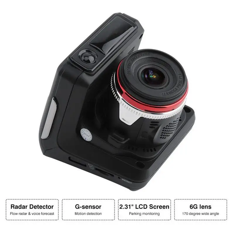 Professional Multi-functional New 2 In 1 2.4 Inch LCD HD Display 1080P 170 Degree Car DVR Radar Laser Speedometer Camera