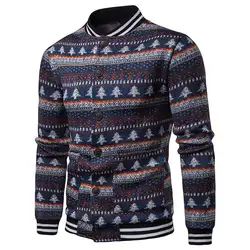 Новый для мужчин Slim Fit Пальто Зимняя теплая утепленная куртка Верхняя одежда Рождественская елка украшения свитер