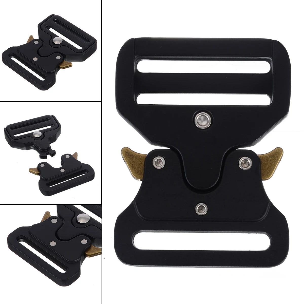 

Heavy Duty Quick Release Metal Buckle Straps Webbing Tactical Belts Buckle Clip Buckles