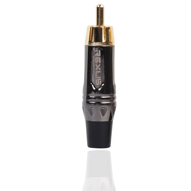 

OPQ-REXLIS 5pcs / lot DIY gold snake RCA Plug HIFI Laminated Gold Audio RCA Cable Male Audio Video Connector For Cable