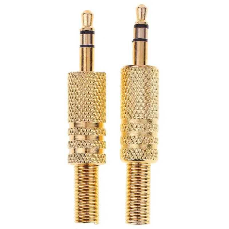 

2pcs Stereo 3.5mm 1/8in Headphone Earphone DIY Audio Jack Plug Connectors Bend Headphone Repair Solder Wire Connector