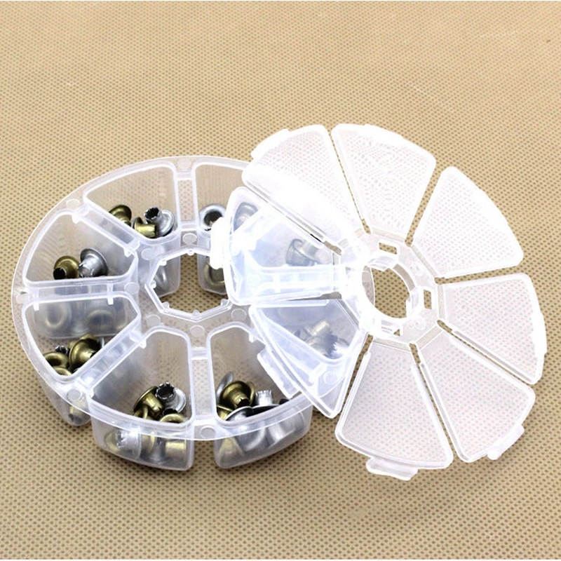 2pcs 8 Grids Transparent PP Storage Box Round Portable Sewing Tools DIY Accessories |