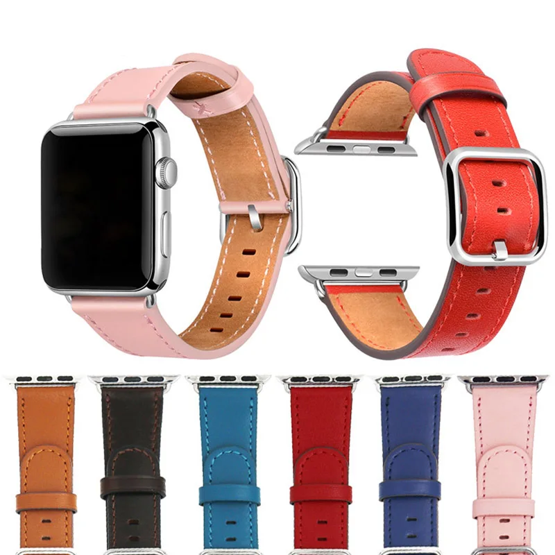 

leather strap for apple watch 42mm belt 38mm watchband Classic bracelet for iwatch 1/2/3 series vogue leather Wriststrap