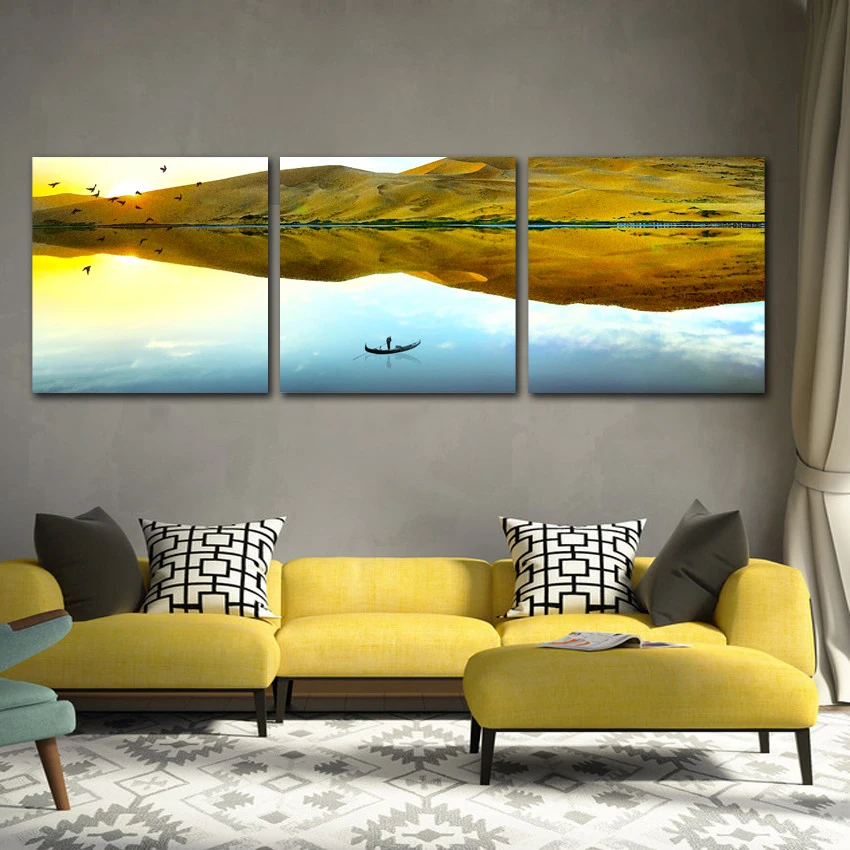 

Wall Art Print Painting Modular Poster Picture Canvas 3 Panel Sunset Nature Sea Beach Landscape For Modern Home Decor Painting