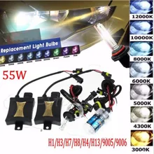 HID Xenon 55 Вт фар преобразования 35 Вт/55 W 12 V H1/H3/H4/H7/H11/9005 4300 K 5000 K 6000 K 8000 KHID тонкий балласт для ксенона фары комплект