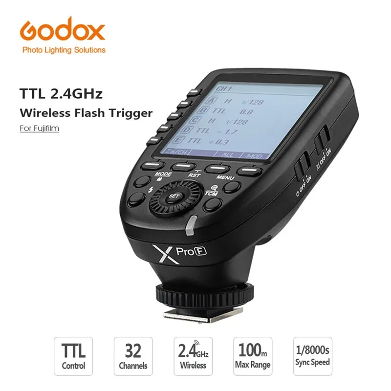 

Godox XProF TTL 2.4GHz Wireless Flash Trigger 32 Channels 1/8000s HSS High-speed for Fujifilm Compatible Flash And Camera Modes