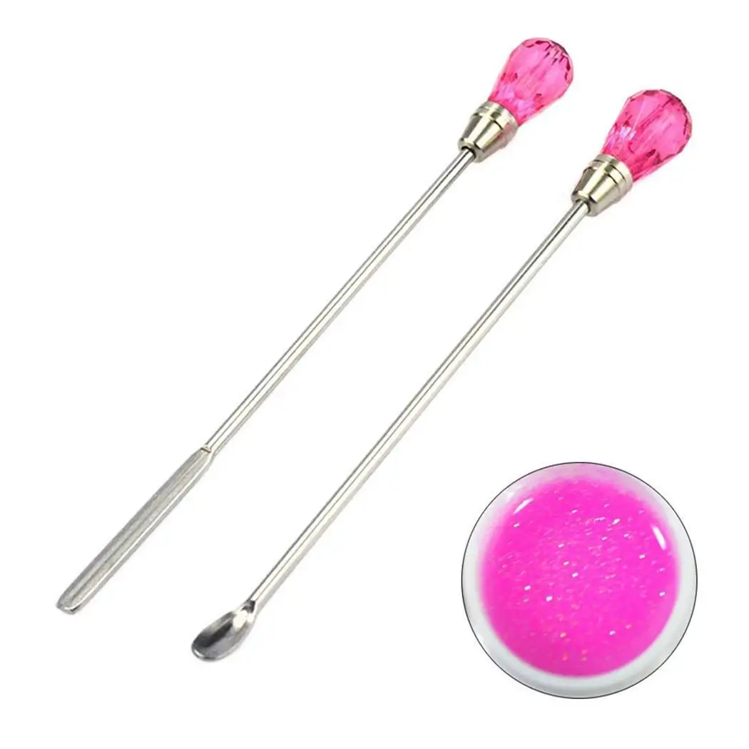 Mixing Glue Glitter Powder Spoon Spatula Stirring 102 mm/4 inch Rod Dotting Pen Silver Nail Art art tool Tools |