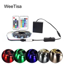 Светодиодная водонепроницаемая лента на батарейках 5050 RGB 2835 1 м 2 3