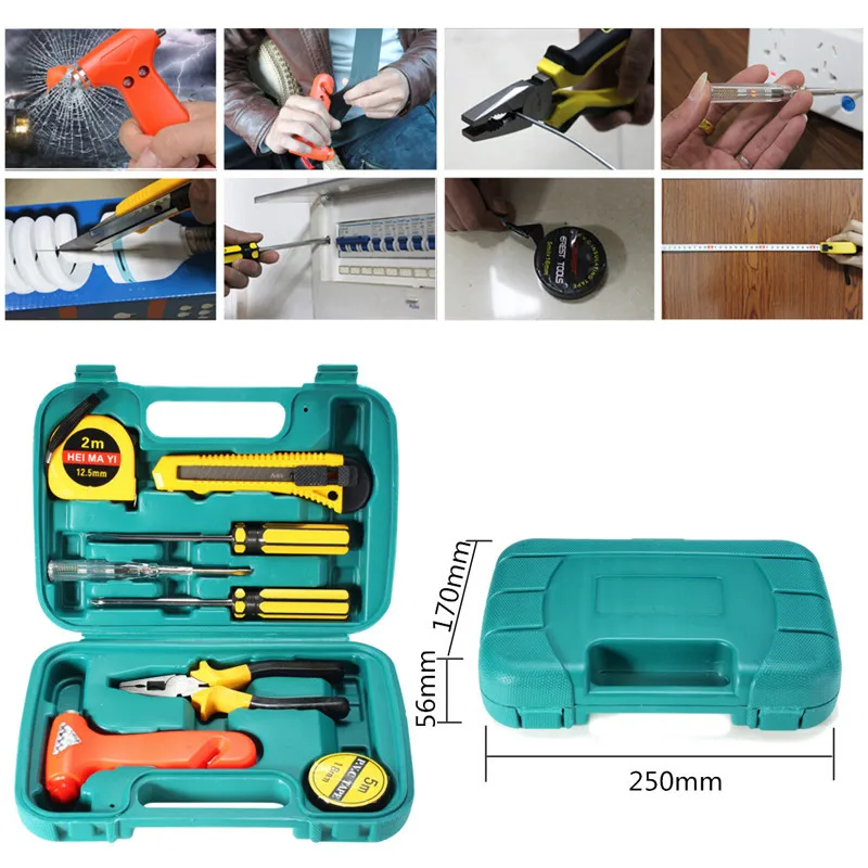 

2018 9pcs/set Auto Car Home Mini Repair Tool Kit Combination Hand Emergency Tool Set Home Hand Tools Kit Set