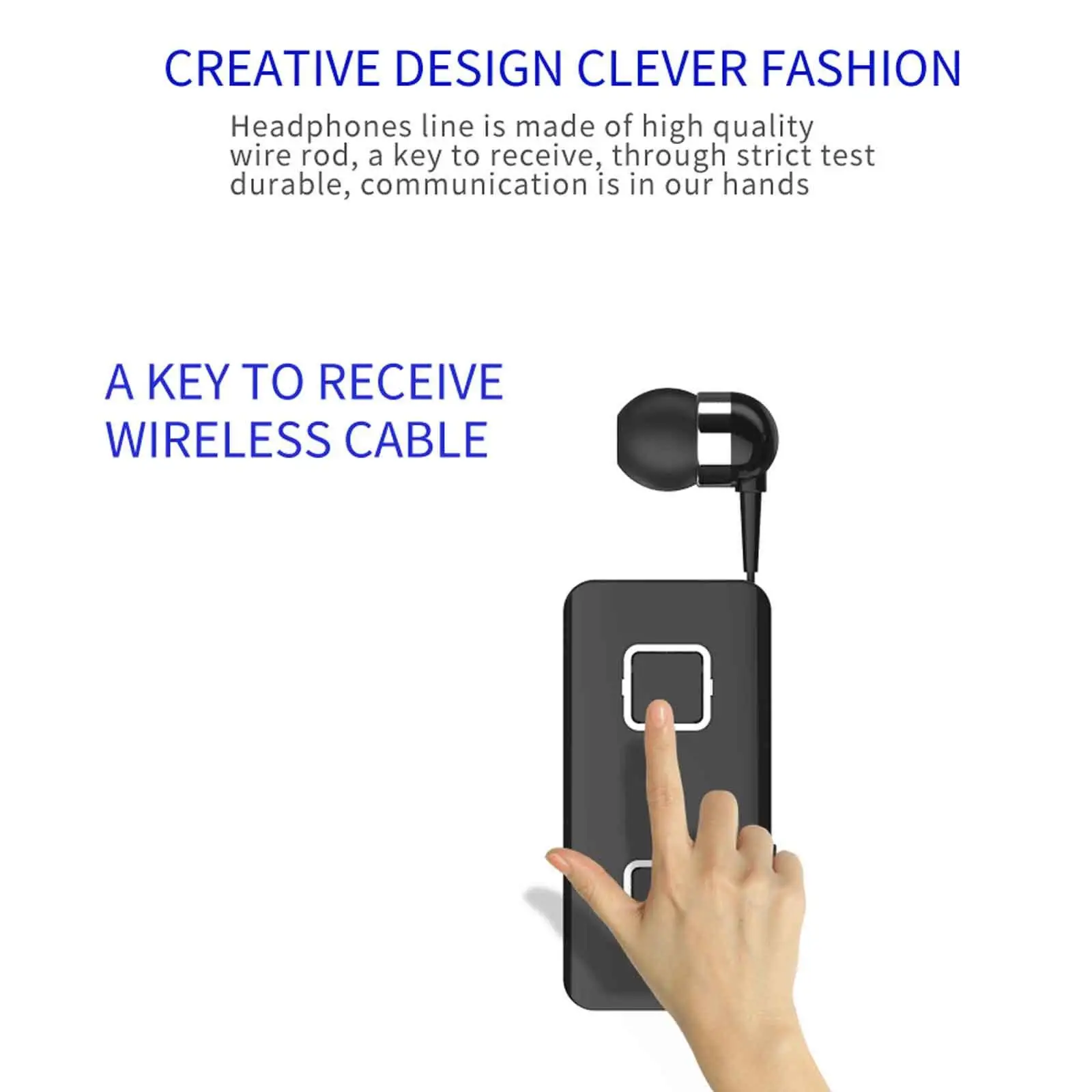 Bluetooth Headphone Wireless Headset with Clip Noise Cancelling for Samsung Galaxy S9 S8 J7 J5 iPhone XR XS X IOS Android Phone