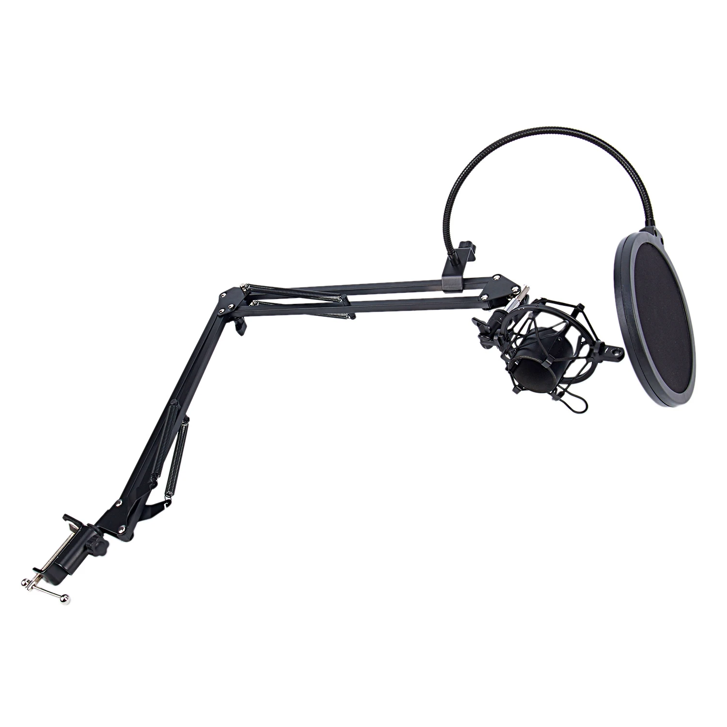  NB-35 Microphone Scissor Arm Stand and Table Mounting Clamp&NW Filter Windscreen Shield & Metal Mou