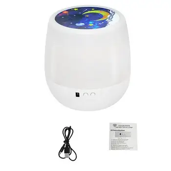 

Kaigelin LED Colorful Star Projector Night Light Moon Sky Rotation Kids Baby Night Lamp USB Charging Lamps For Bedroom