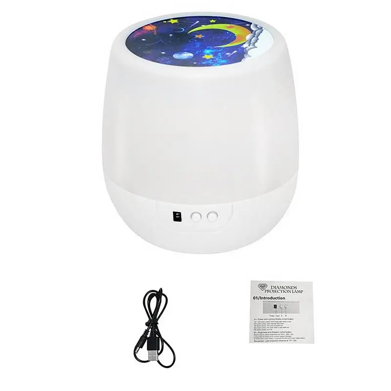 Kaigelin LED الملونة ستار العارض ليلة ضوء القمر السماء دوران الاطفال الطفل مصباح الليل USB شحن مصابيح لغرفة النوم