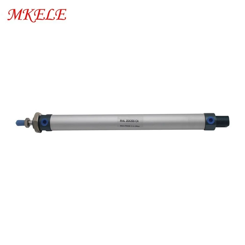 

Aluminum Alloy Cylinder 20mm Bore Long Stroke Pneumatic Cylinders Double Acting Type Fishtailing Shape Cylinders MAL20-200-CA