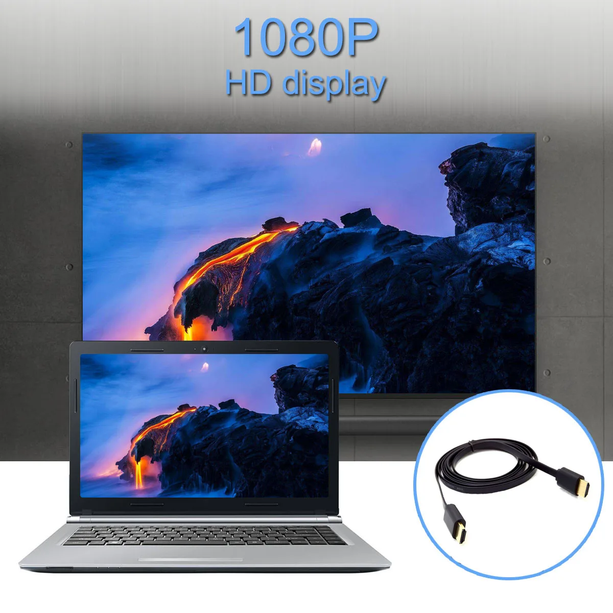 Высокое качество 1 4 v 1080p 3D плоская линия Короткий позолоченный штекер Мужской HDMI