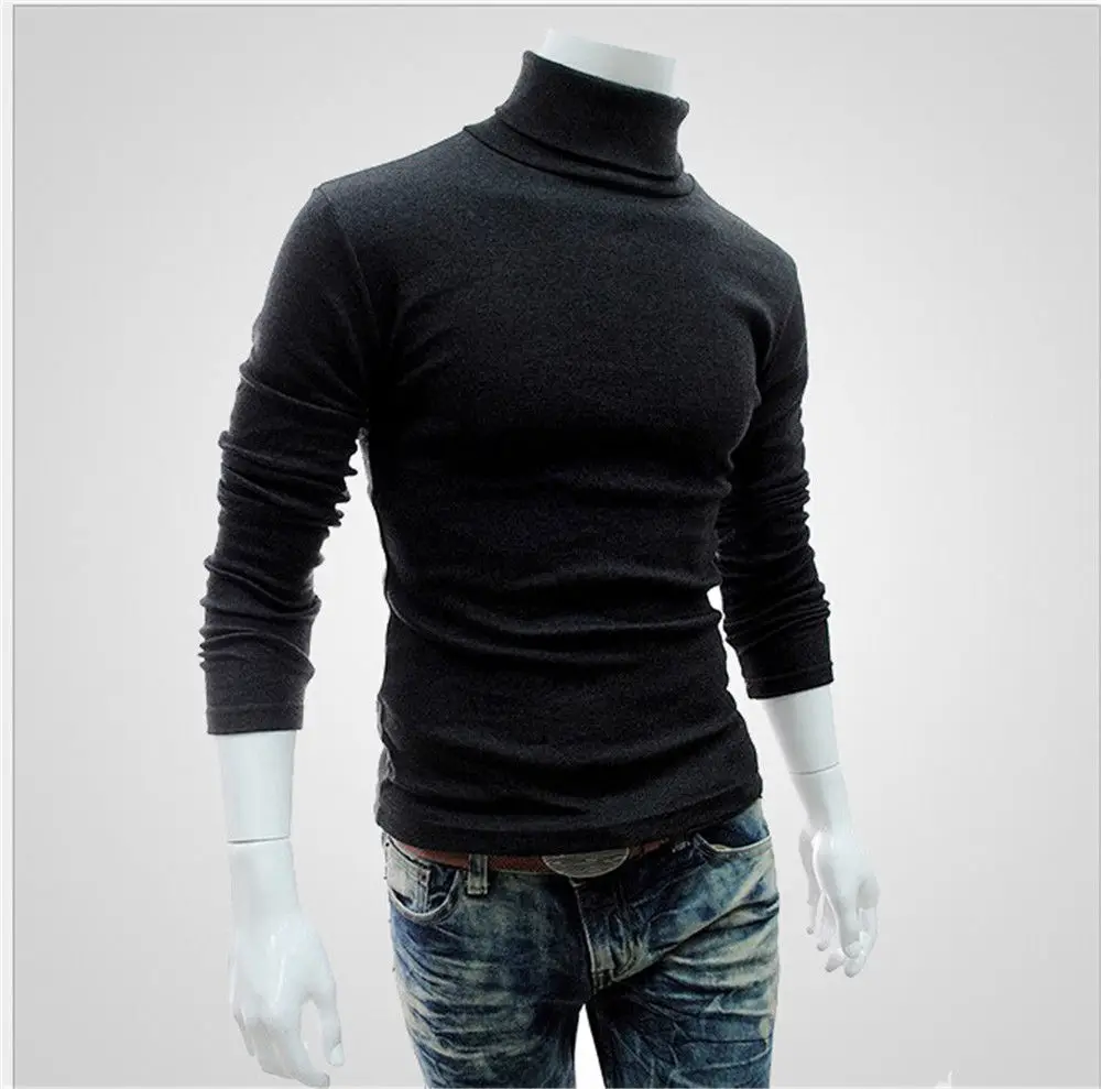 turtleneck with collared shirt