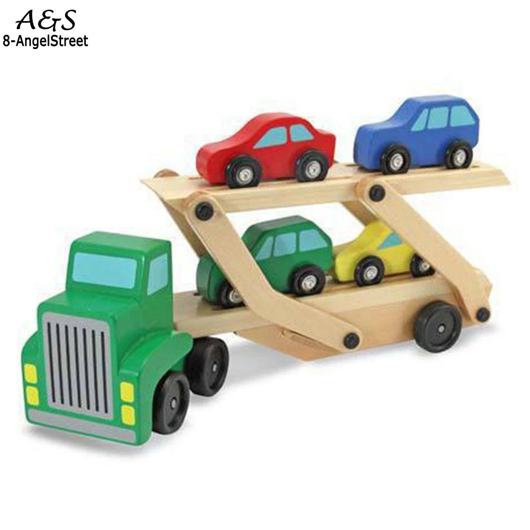 wooden car carrier toy