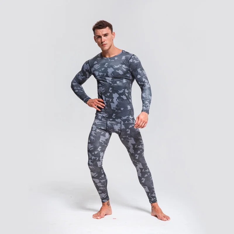 Ski Underwear Set Winter Thermal Underwear Compression Clothing Running Suit Men Thermal Fitness Training Suit