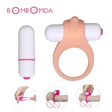Male Silicone Penis Ring Vibrators Cock Ring Toy Delay Premature Ejaculation Clitoris Stimulator Adult Products Sex Toys For Men