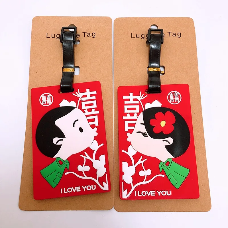 IVYYE 1PCS couple lover Anime Luggage Tag Bag Accessories Suitcase ID Address Portable Tags