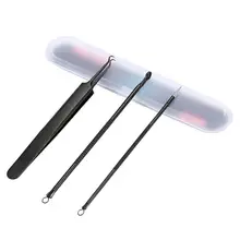 3 шт. Комплекты Игл пор очищающее средство от черных точек Пинцет для удаления прыщей экстрактор иглы инструменты для ухода за кожей