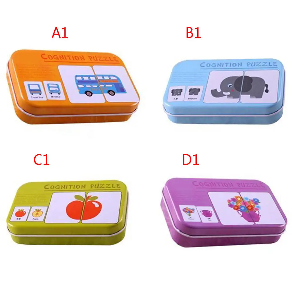 Cartoon Animal Montessori Toys for Children Baby Enlightenment Cognitive Early Learning Card Excite 0-3Y Puzzle Card Baby Toy