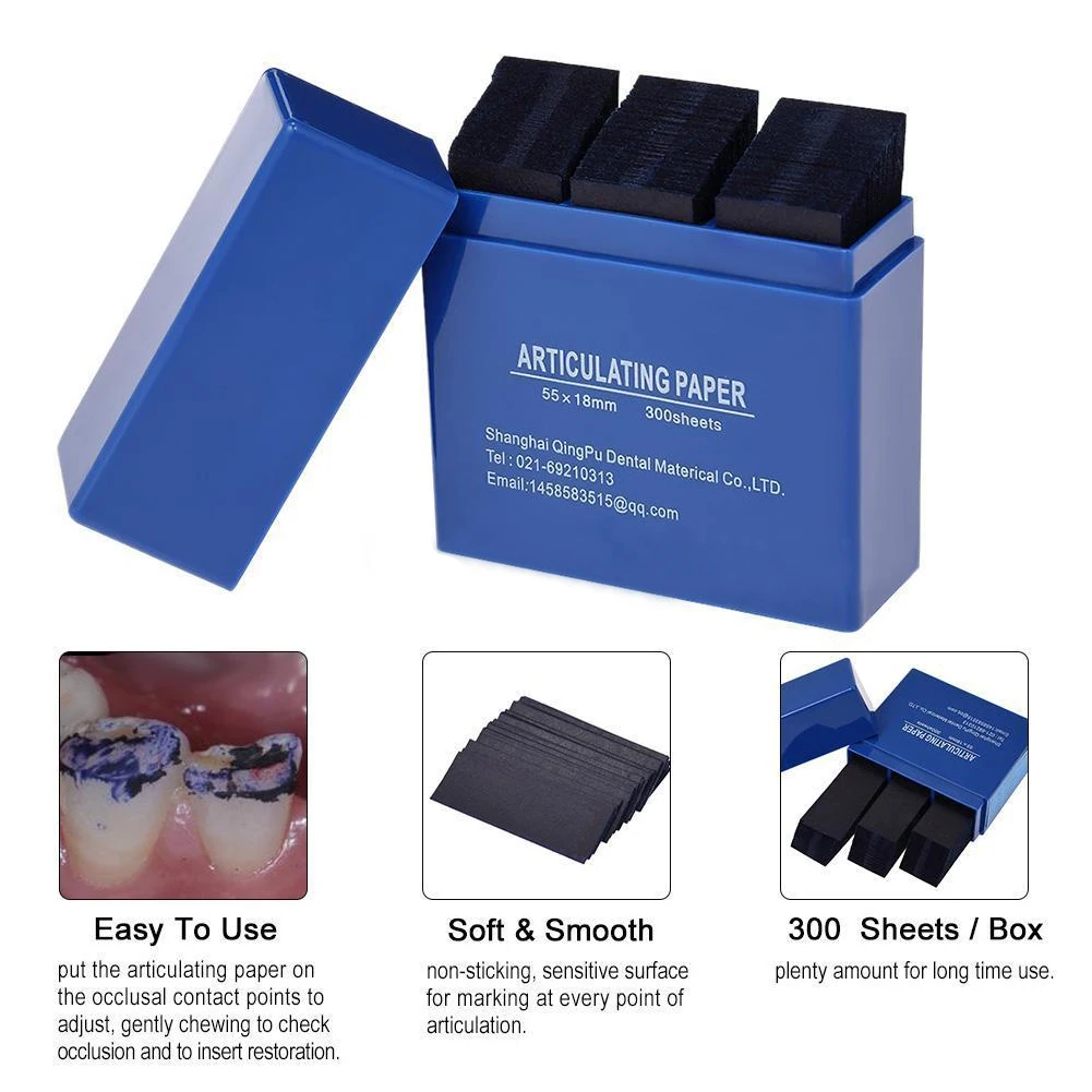 300 листов/коробка 55 мм * 18 мм высокое качество двусторонняя стоматолог лаборатория продукты устные расходные материалы бумага для
