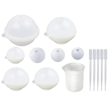 

Round Sphere Silicone Resin Molds,8Pcs Epoxy Resin Ball Molds For Resin Jewelry,Flower Specimen,Soap Diy Fans,With Nonstick Si