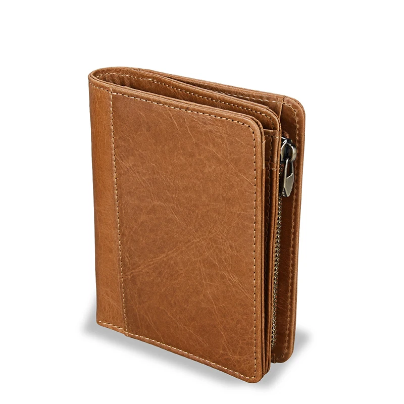 

Genuine Leather Wallet Men Fashion Short ID Card holder Money Coin Zip Pocket Purse Wallets Women Male 2018 High Quality fabric