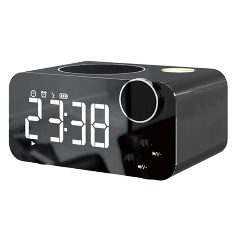 

Mini LED Bluetooth Alarm Clock Speaker Stereo Music USB Port Charging AUX Slots For phone/ tablet Player FM Radio Alarm Clock