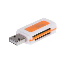 Mini USB2.0 4 Card Slots Smart Card Reader SD/MMC TF MS M2 Card Reader For SD/Mini-SD/SD Ultra/MMC/MMCII/RS-MMC/HS-MMC/SDHC